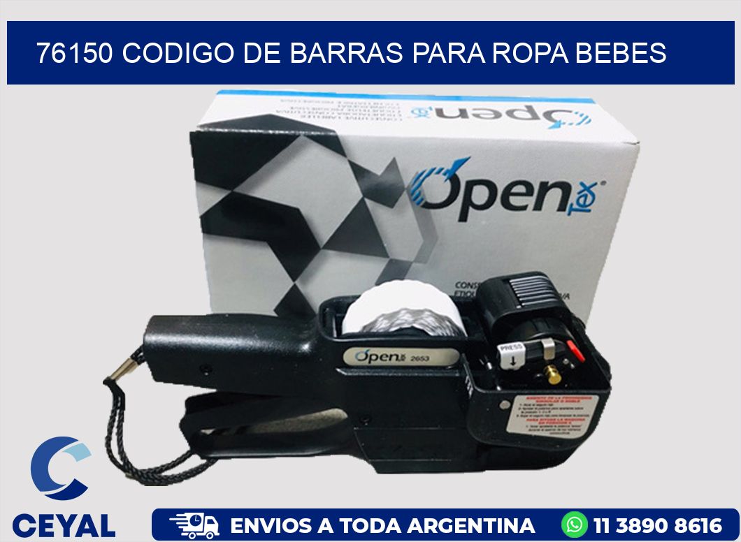 76150 CODIGO DE BARRAS PARA ROPA BEBES