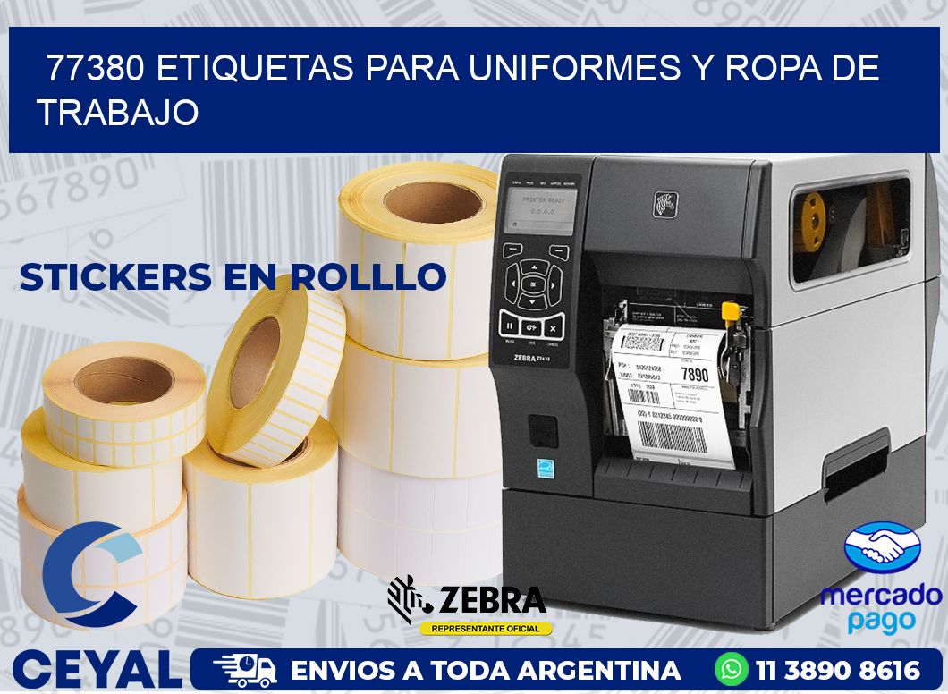 77380 ETIQUETAS PARA UNIFORMES Y ROPA DE TRABAJO