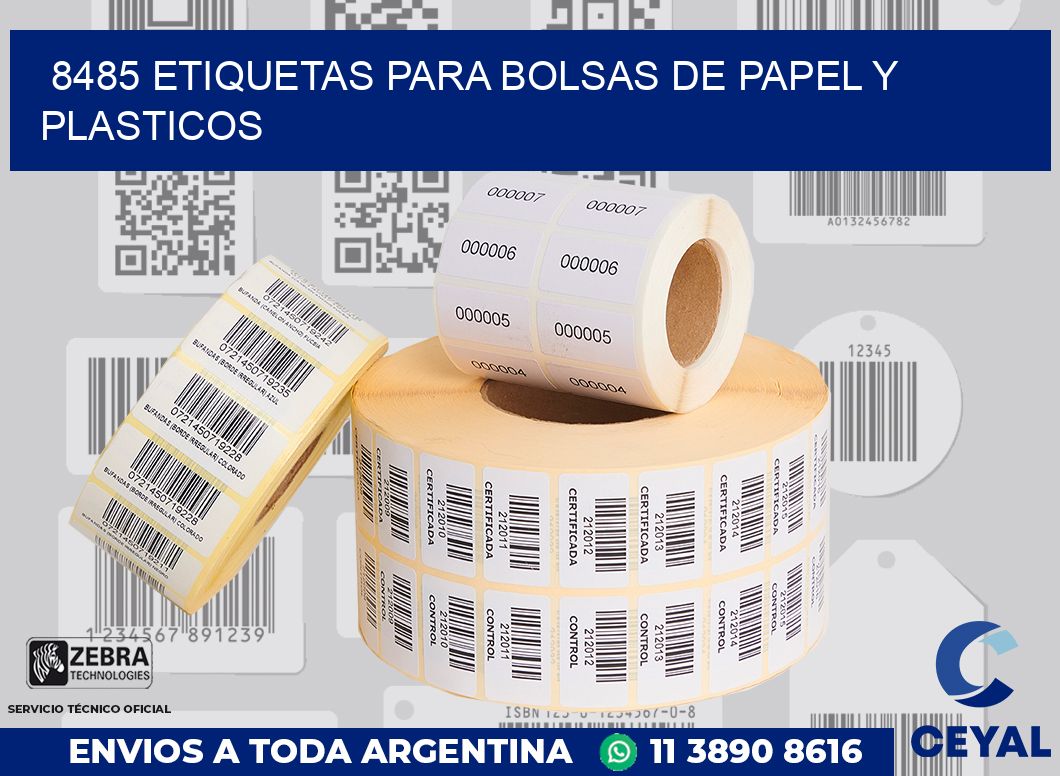 8485 ETIQUETAS PARA BOLSAS DE PAPEL Y PLASTICOS