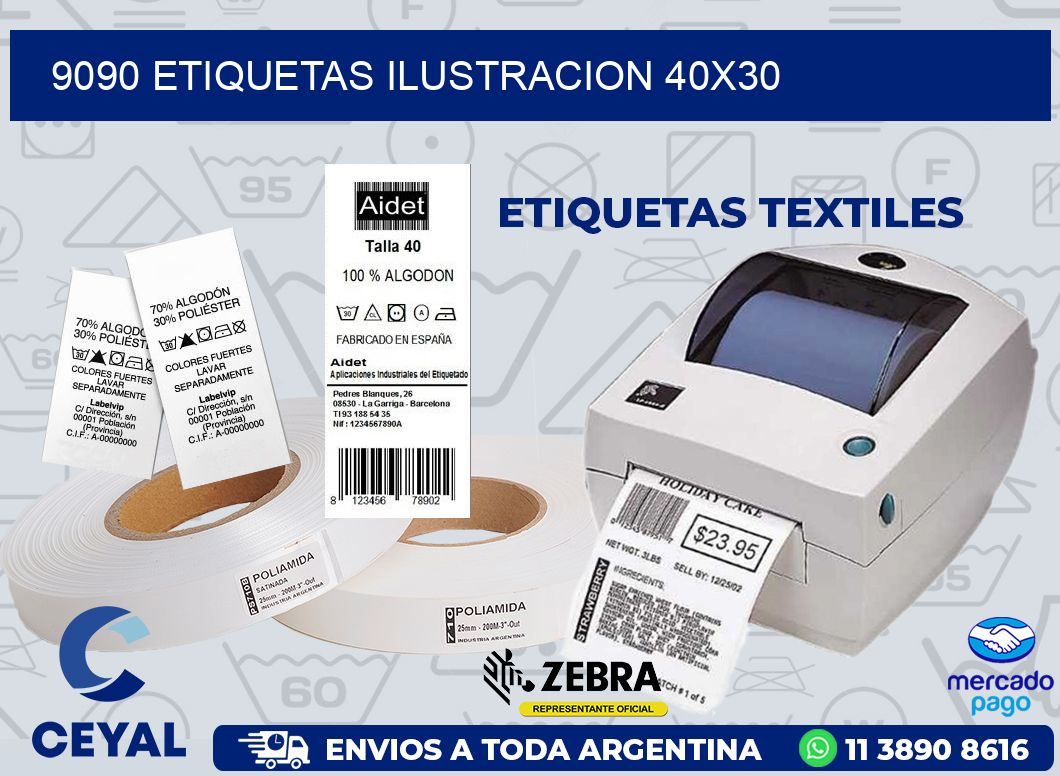 9090 ETIQUETAS ILUSTRACION 40X30