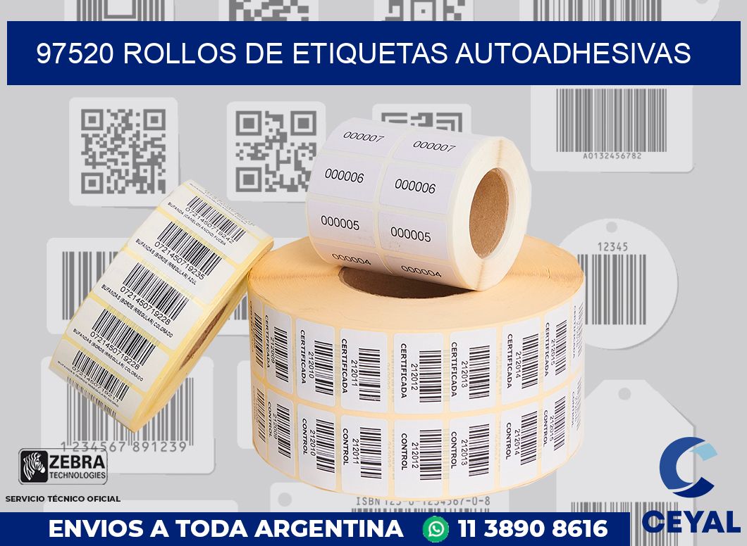 97520 ROLLOS DE ETIQUETAS AUTOADHESIVAS