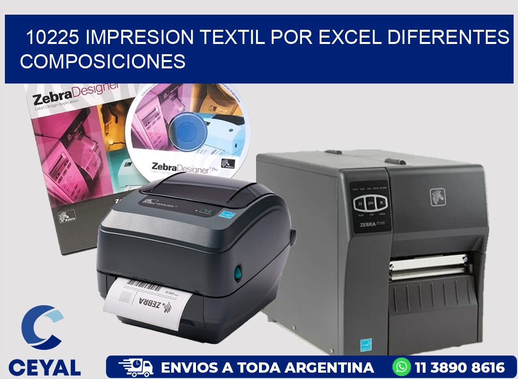 10225 IMPRESION TEXTIL POR EXCEL DIFERENTES COMPOSICIONES