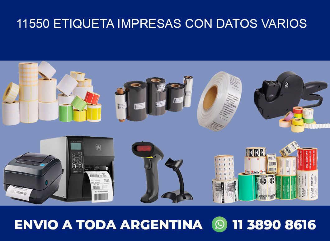 11550 ETIQUETA IMPRESAS CON DATOS VARIOS