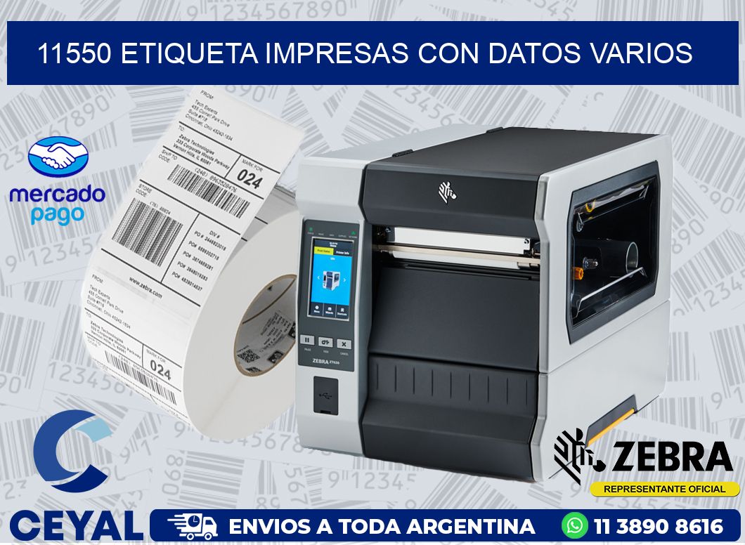 11550 ETIQUETA IMPRESAS CON DATOS VARIOS
