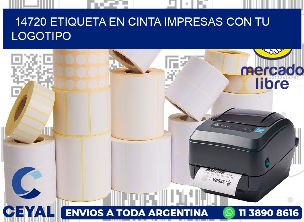 14720 ETIQUETA EN CINTA IMPRESAS CON TU LOGOTIPO