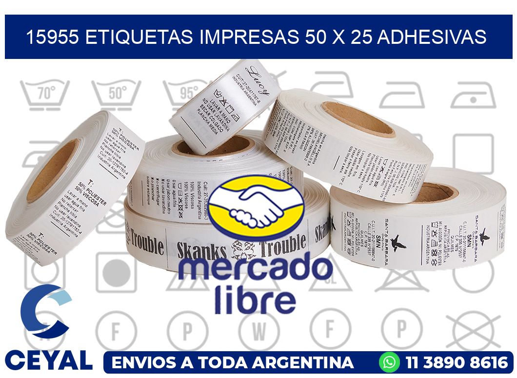 15955 ETIQUETAS IMPRESAS 50 X 25 ADHESIVAS