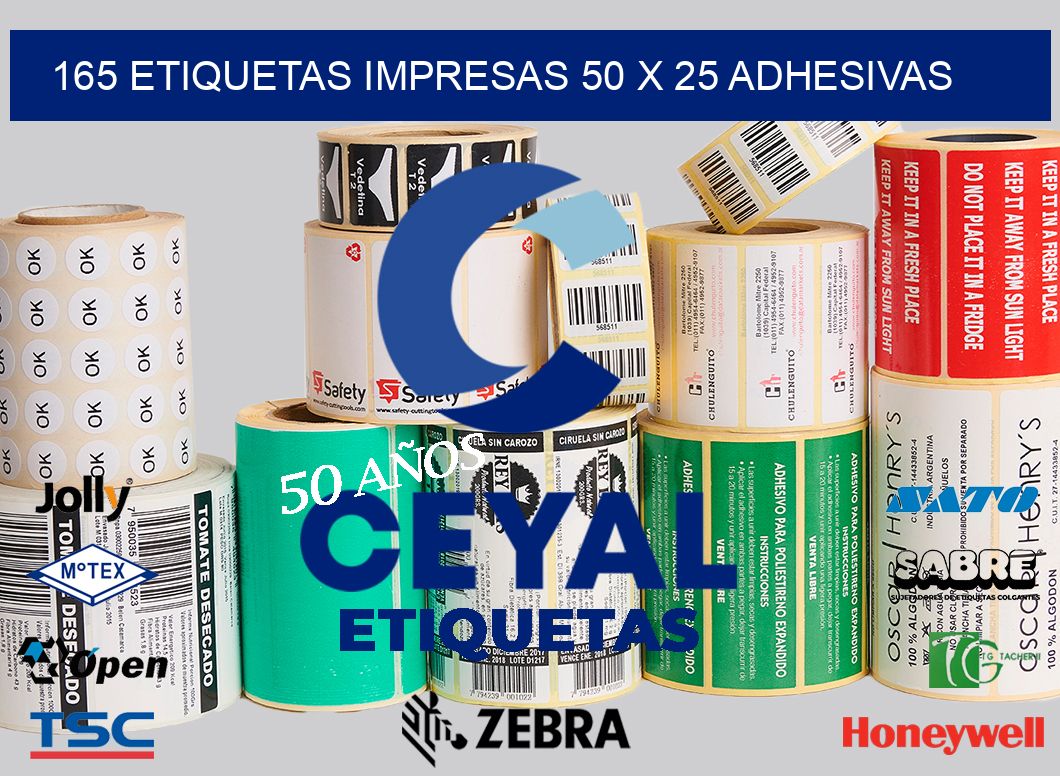 165 ETIQUETAS IMPRESAS 50 X 25 ADHESIVAS