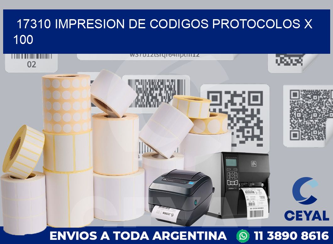 17310 impresion de codigos protocolos x 100