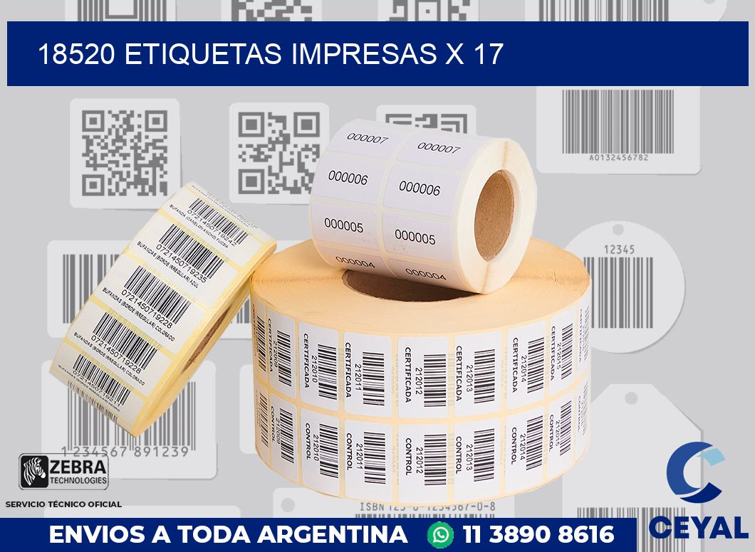 18520 Etiquetas impresas x 17
