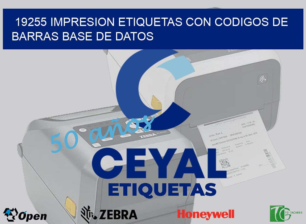 19255 IMPRESION ETIQUETAS CON CODIGOS DE BARRAS BASE DE DATOS
