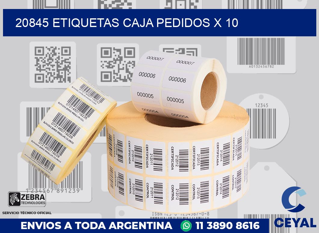 20845 etiquetas caja pedidos x 10