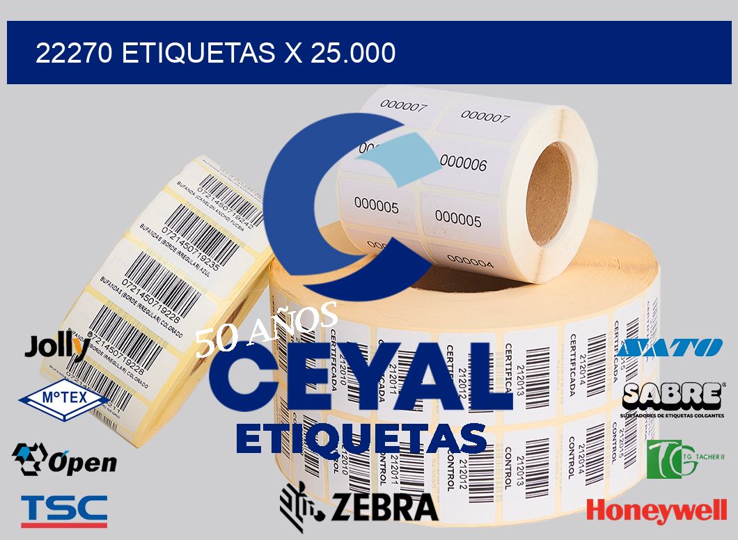 22270 Etiquetas x 25.000