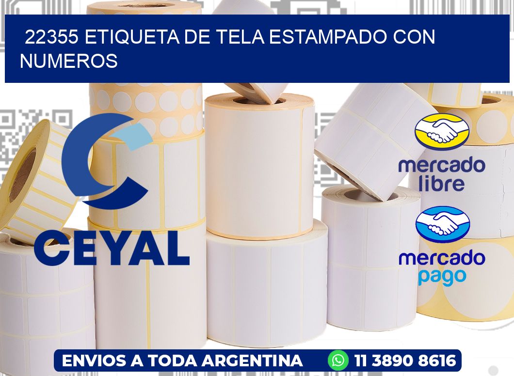 22355 ETIQUETA DE TELA ESTAMPADO CON NUMEROS