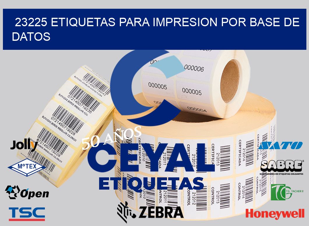 23225 ETIQUETAS PARA IMPRESION POR BASE DE DATOS