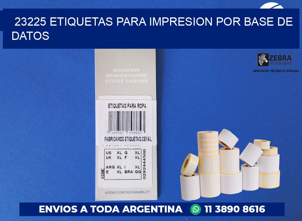 23225 ETIQUETAS PARA IMPRESION POR BASE DE DATOS