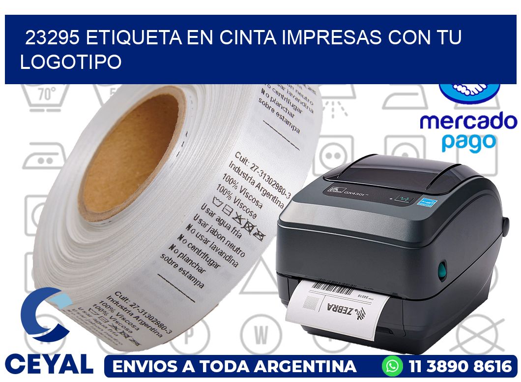 23295 ETIQUETA EN CINTA IMPRESAS CON TU LOGOTIPO