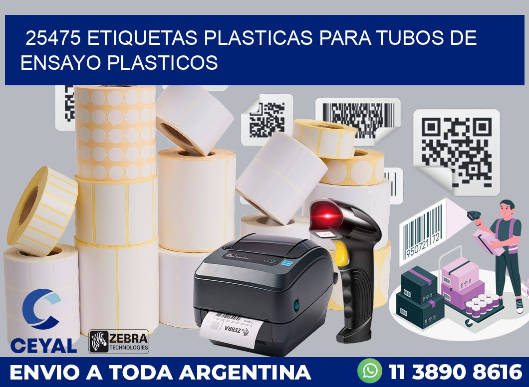 25475 ETIQUETAS PLASTICAS PARA TUBOS DE ENSAYO PLASTICOS