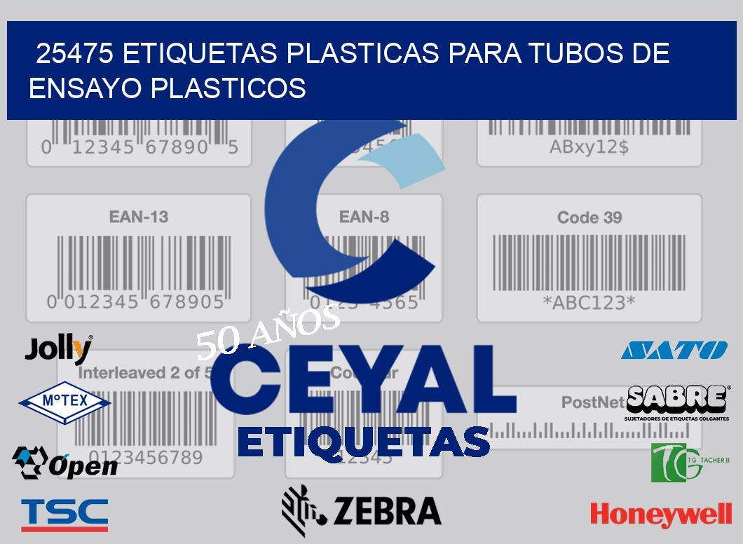 25475 ETIQUETAS PLASTICAS PARA TUBOS DE ENSAYO PLASTICOS