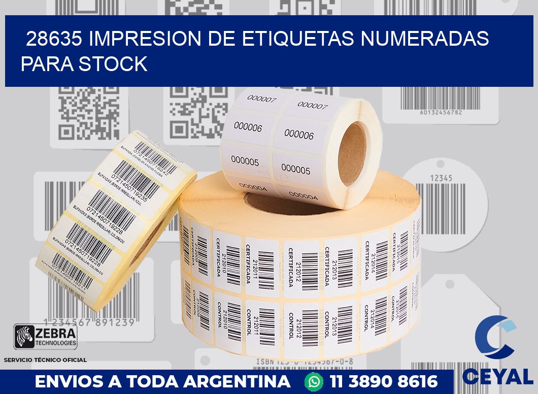 28635 IMPRESION DE ETIQUETAS NUMERADAS PARA STOCK