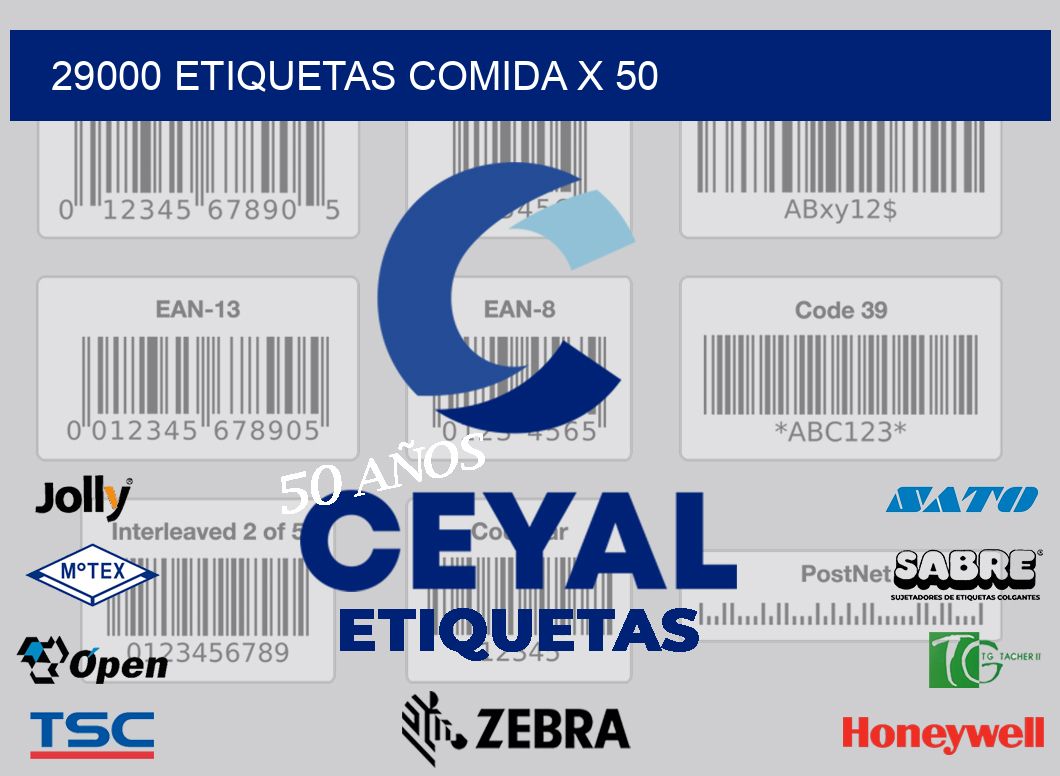 29000 etiquetas comida x 50