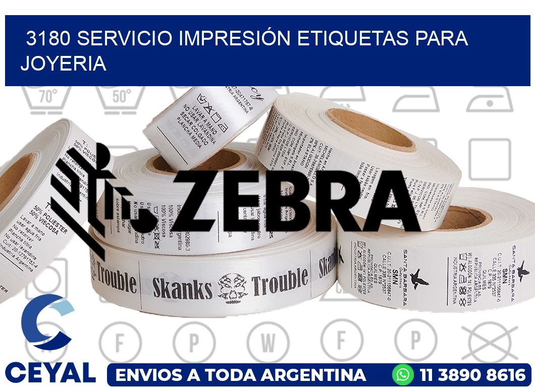 3180 SERVICIO IMPRESIÓN ETIQUETAS PARA JOYERIA
