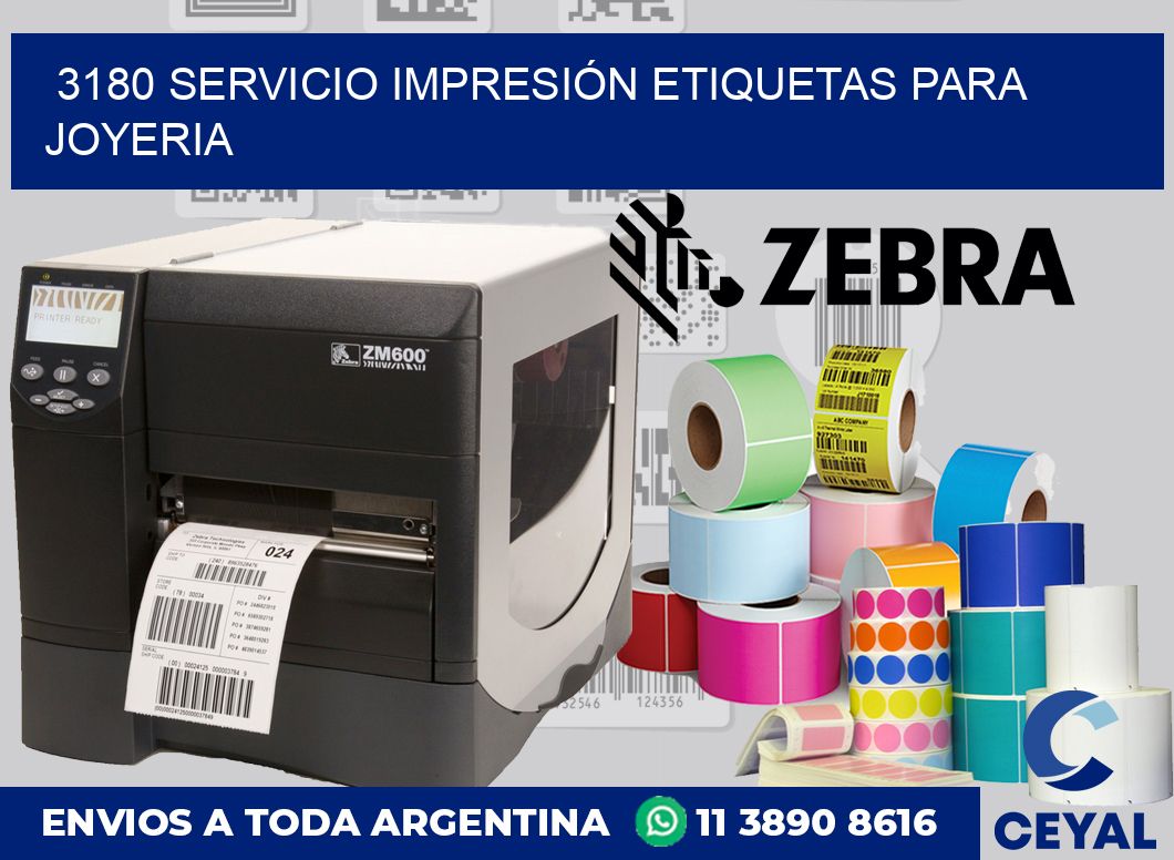 3180 SERVICIO IMPRESIÓN ETIQUETAS PARA JOYERIA