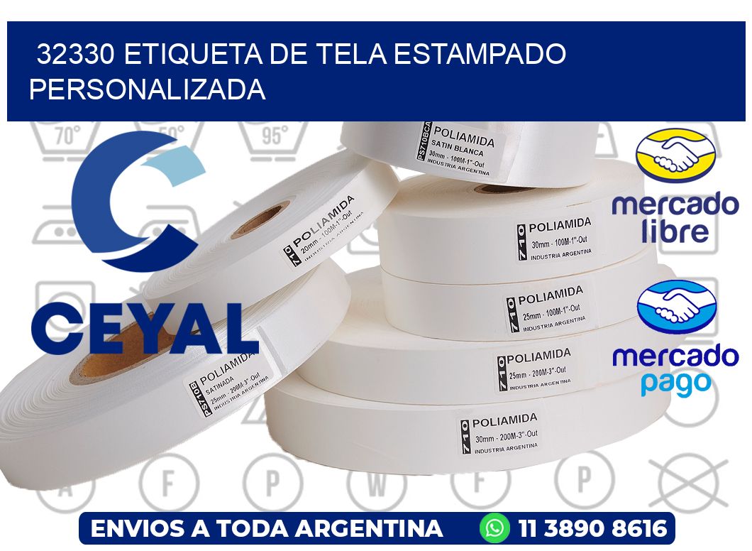 32330 ETIQUETA DE TELA ESTAMPADO PERSONALIZADA