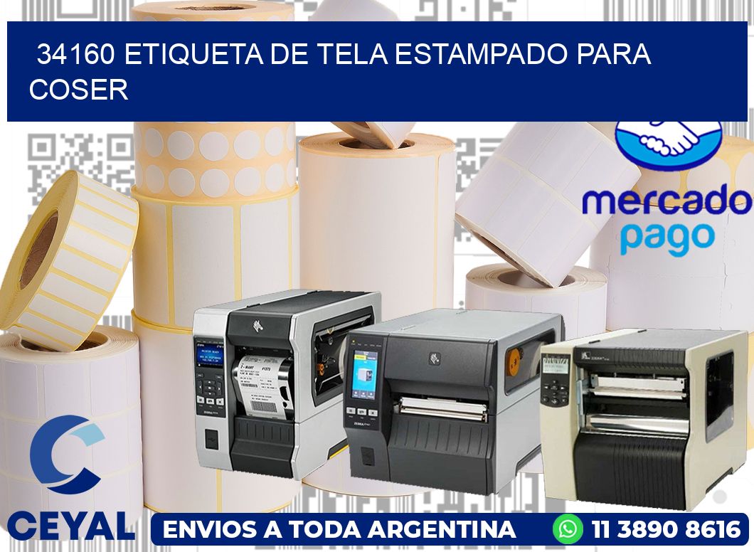 34160 ETIQUETA DE TELA ESTAMPADO PARA COSER