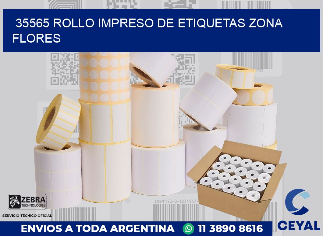35565 ROLLO IMPRESO DE ETIQUETAS ZONA FLORES