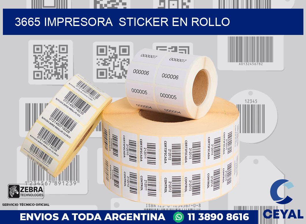 3665 impresora  sticker en rollo