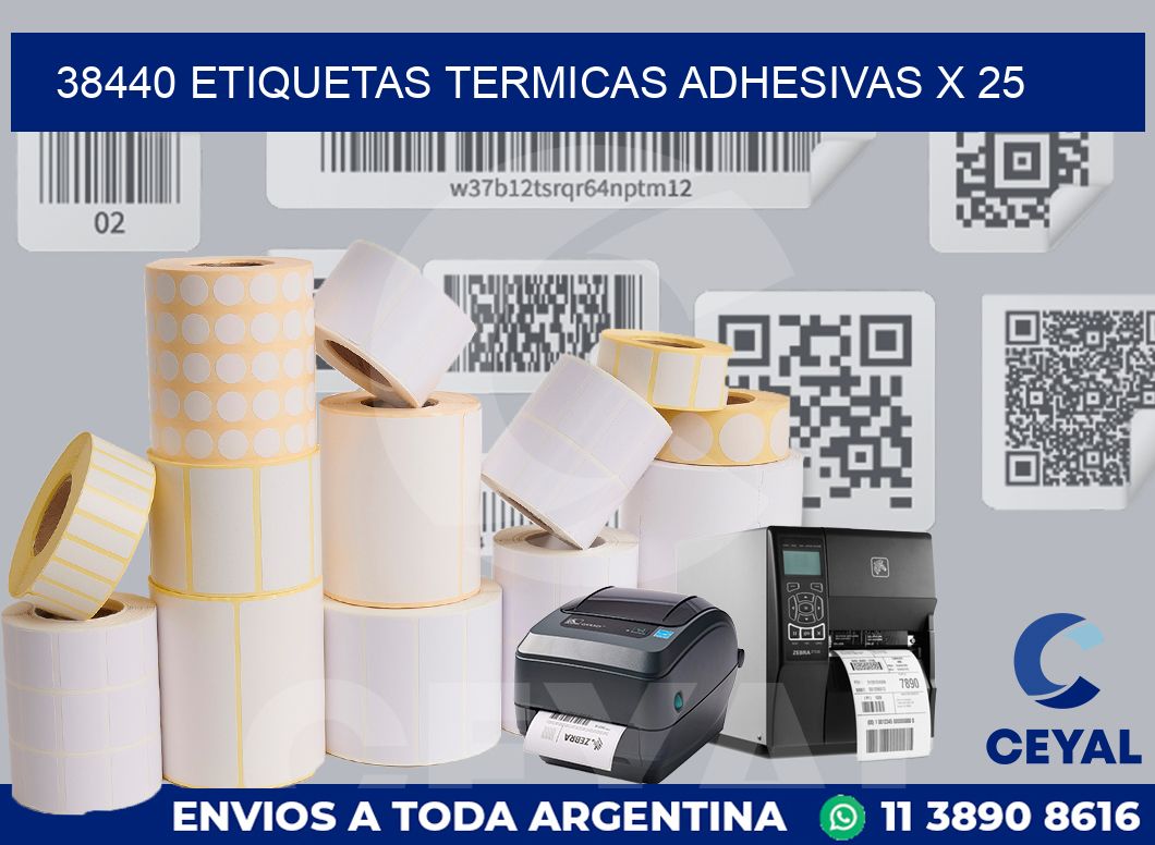 38440 etiquetas termicas adhesivas x 25