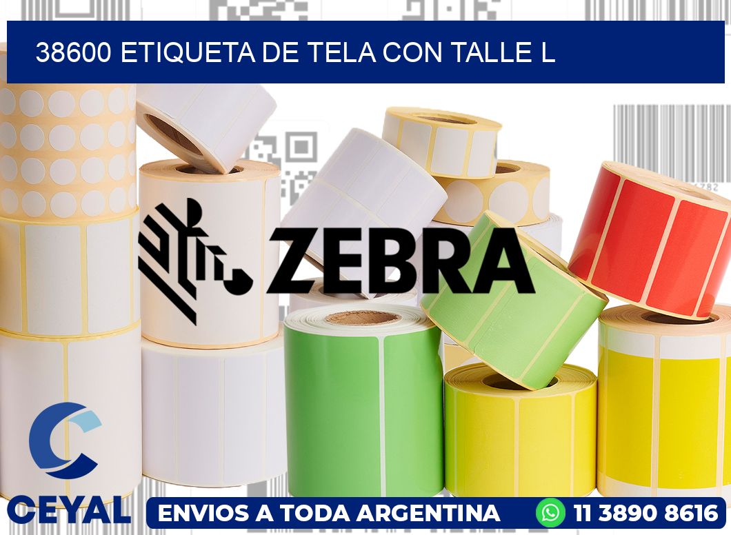 38600 ETIQUETA DE TELA CON TALLE L