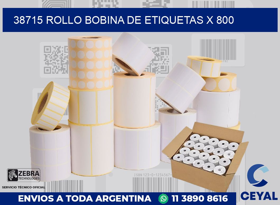 38715 Rollo bobina de etiquetas x 800