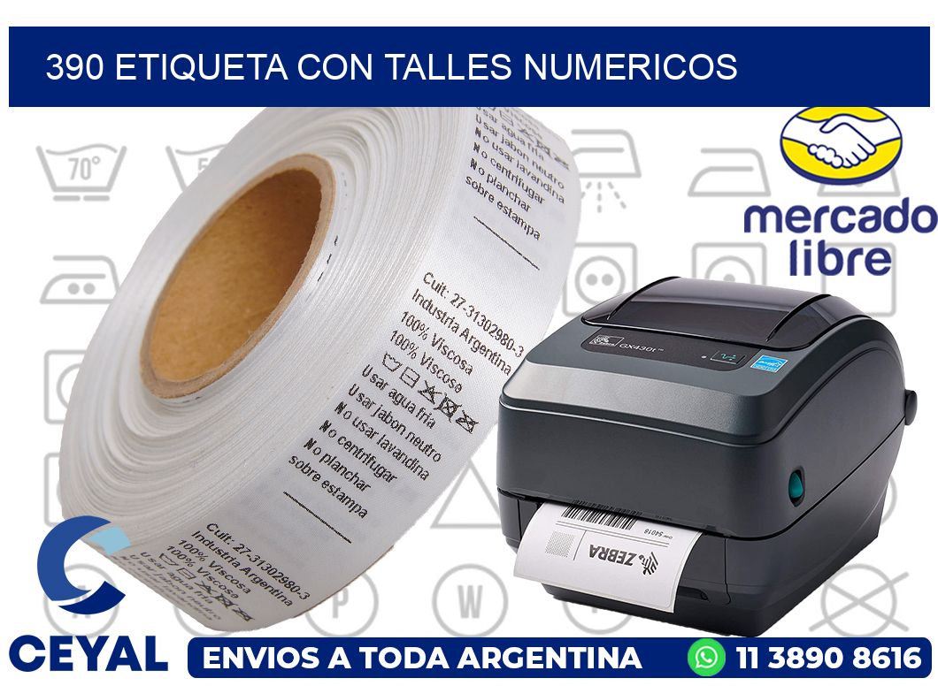 390 ETIQUETA CON TALLES NUMERICOS