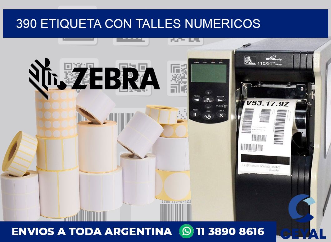 390 ETIQUETA CON TALLES NUMERICOS