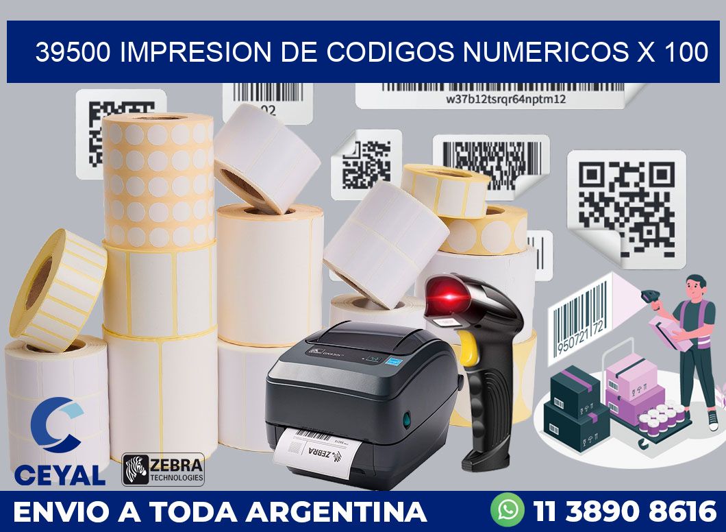 39500 impresion de codigos numericos x 100