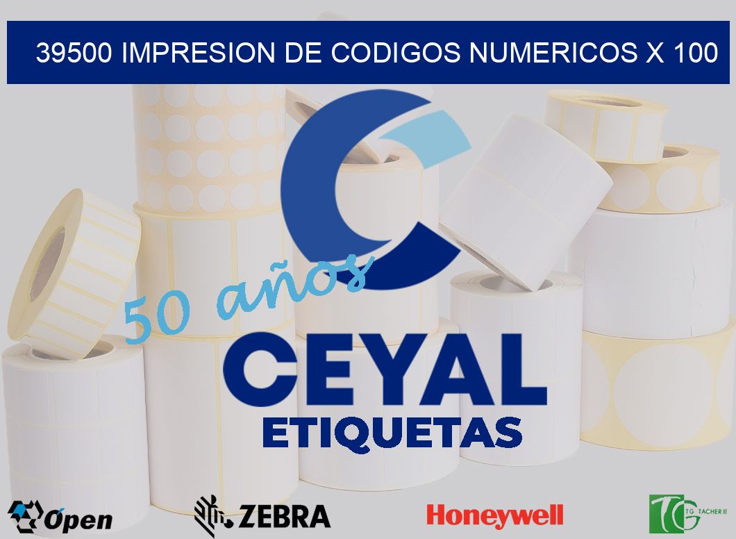 39500 impresion de codigos numericos x 100