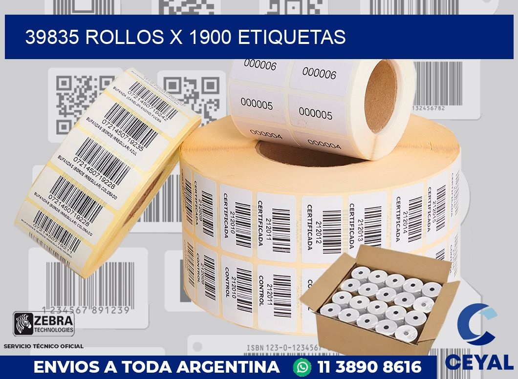 39835 Rollos x 1900 etiquetas