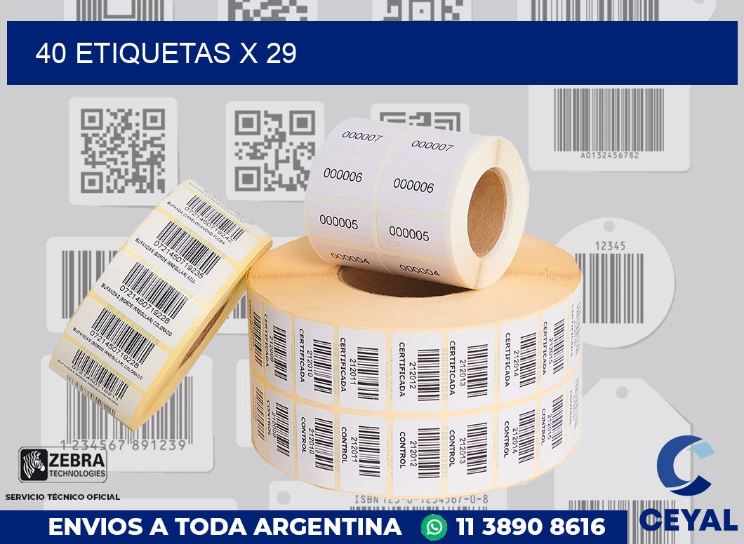 40 Etiquetas x 29
