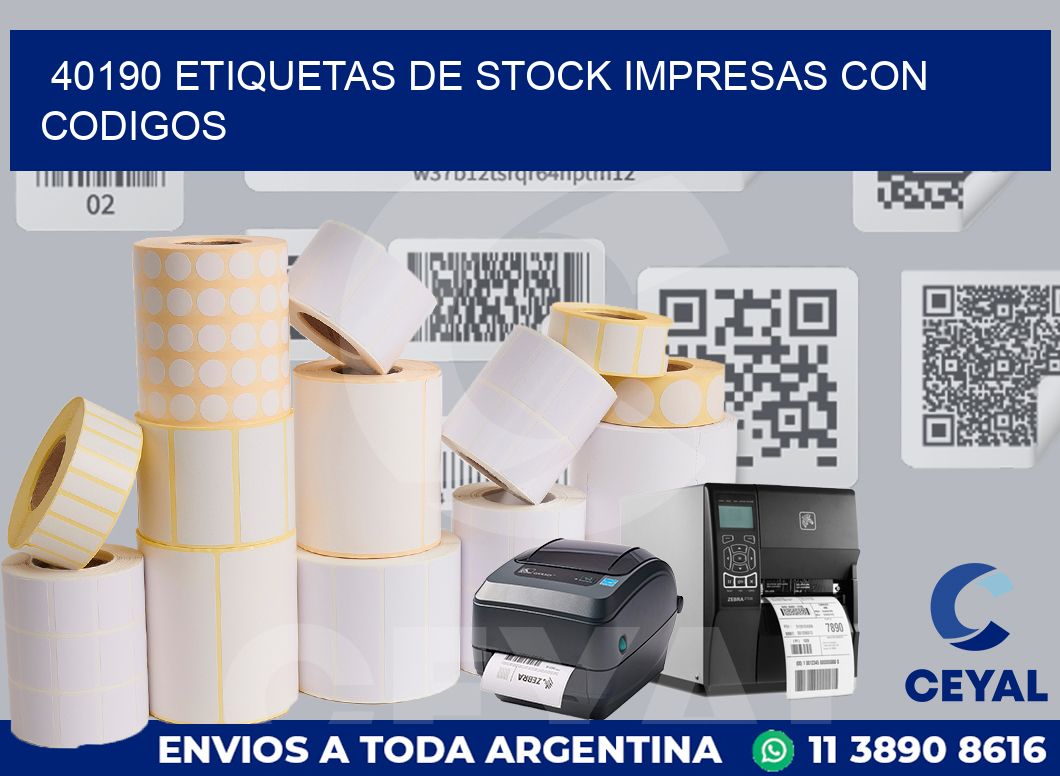 40190 ETIQUETAS DE STOCK IMPRESAS CON CODIGOS