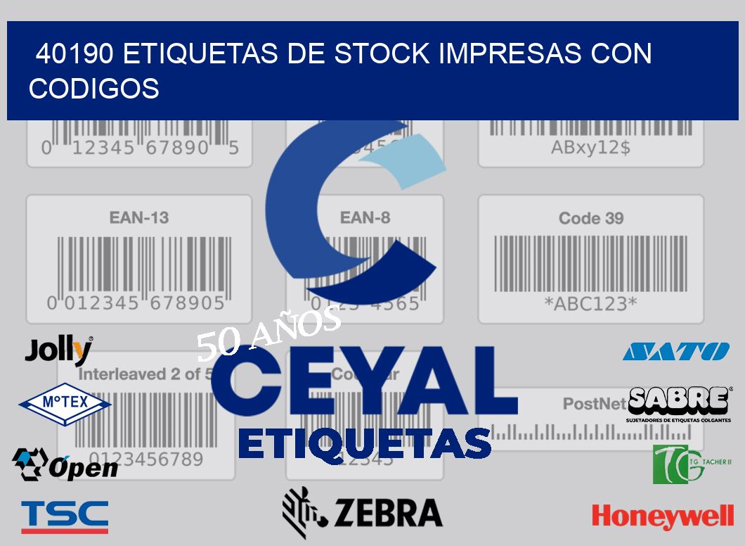 40190 ETIQUETAS DE STOCK IMPRESAS CON CODIGOS