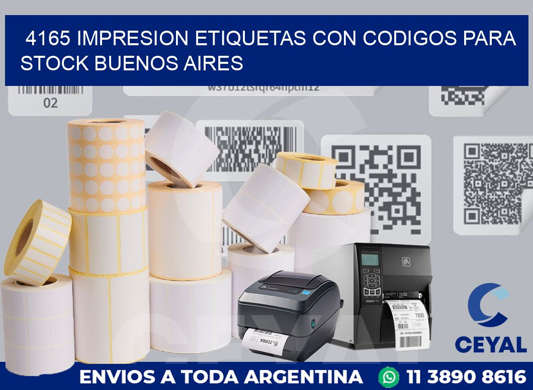 4165 IMPRESION ETIQUETAS CON CODIGOS PARA STOCK BUENOS AIRES