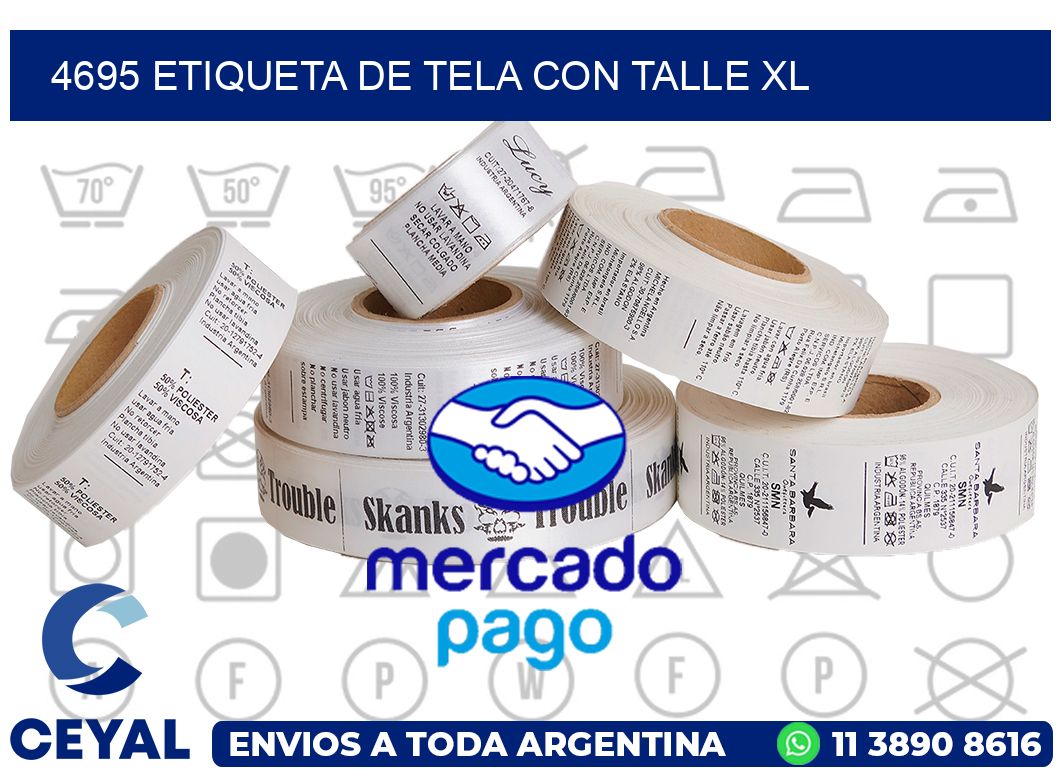4695 ETIQUETA DE TELA CON TALLE XL