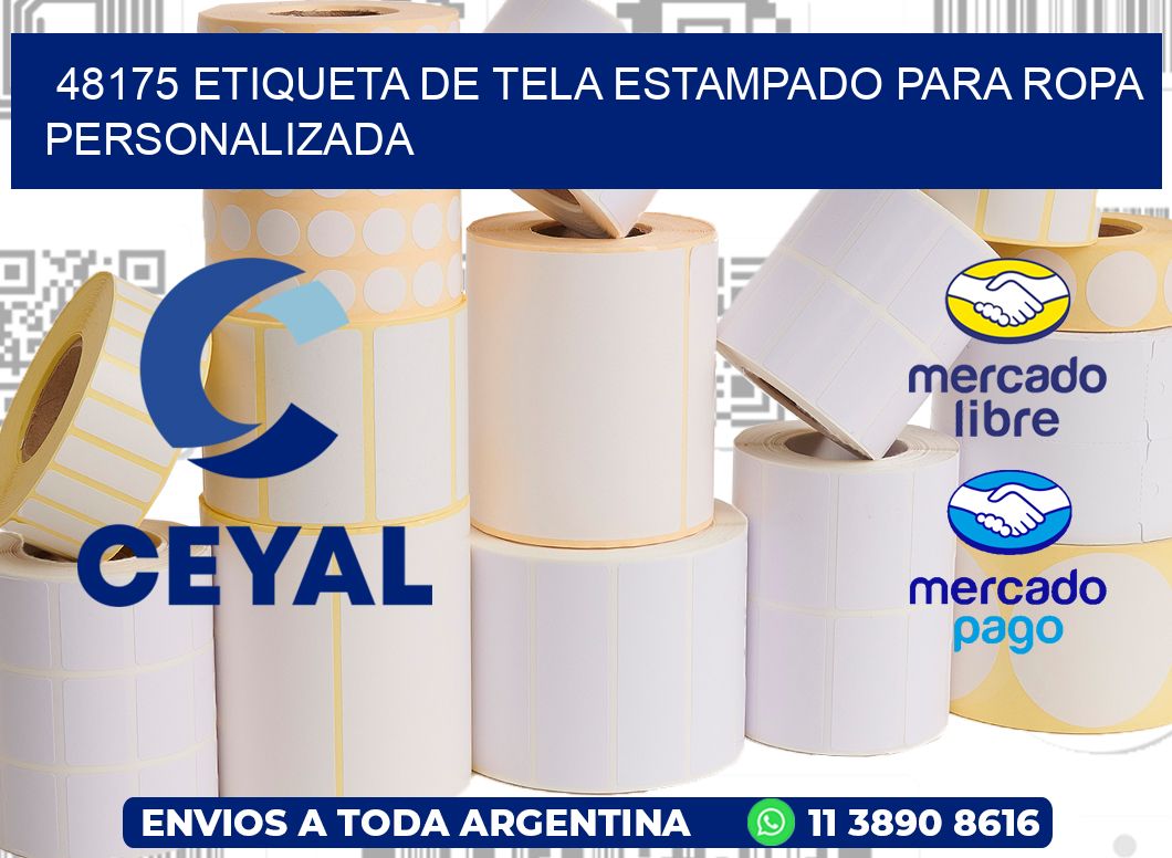48175 ETIQUETA DE TELA ESTAMPADO PARA ROPA PERSONALIZADA