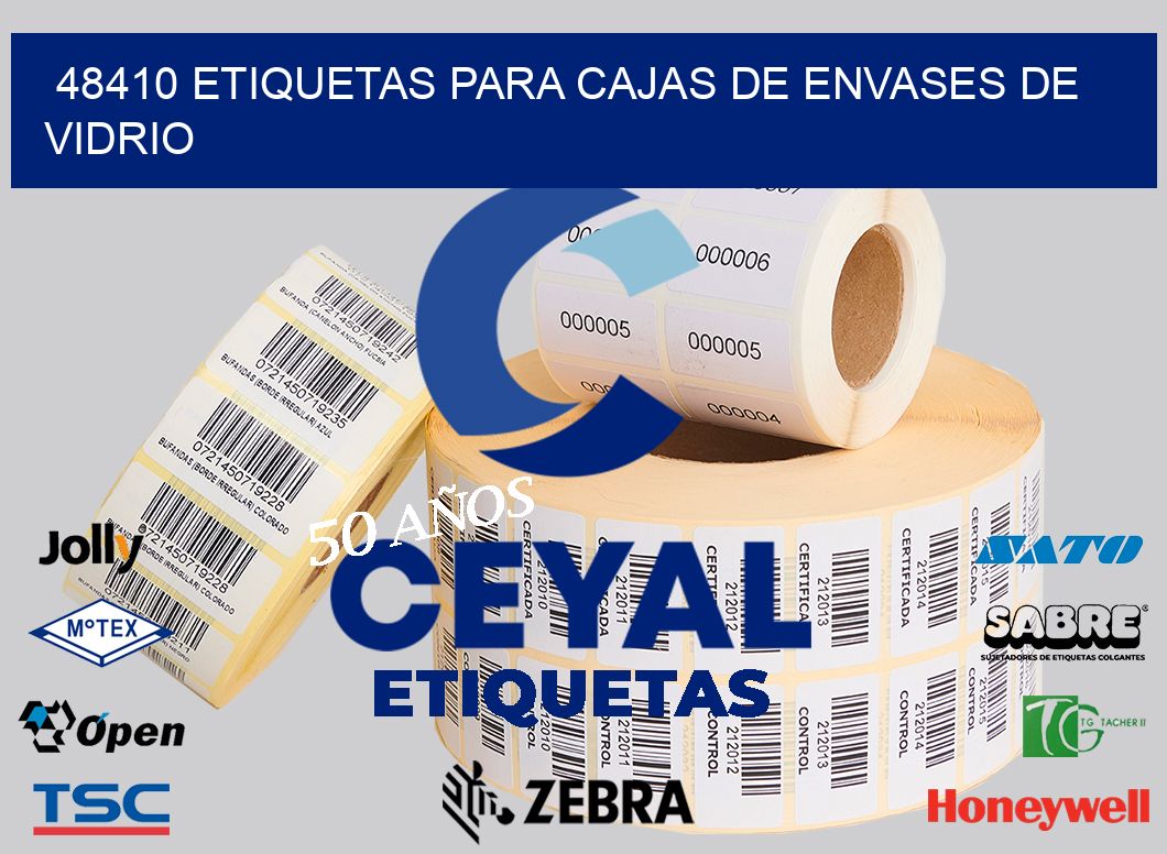 48410 ETIQUETAS PARA CAJAS DE ENVASES DE VIDRIO