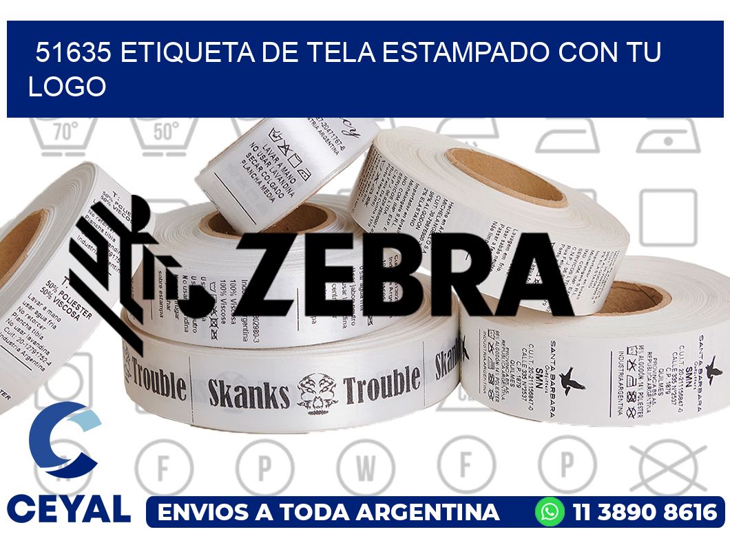 51635 ETIQUETA DE TELA ESTAMPADO CON TU LOGO