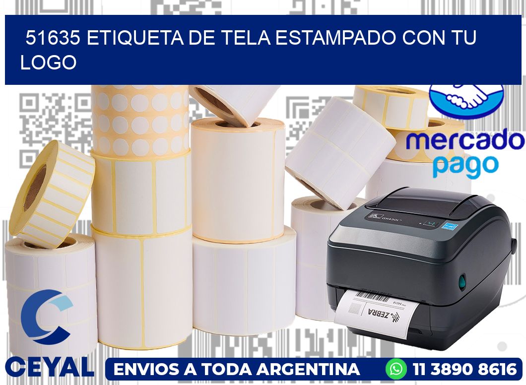 51635 ETIQUETA DE TELA ESTAMPADO CON TU LOGO