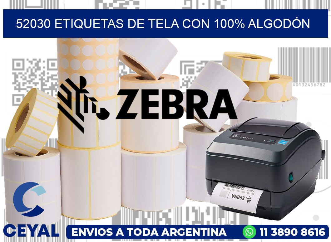 52030 ETIQUETAS DE TELA CON 100% ALGODÓN