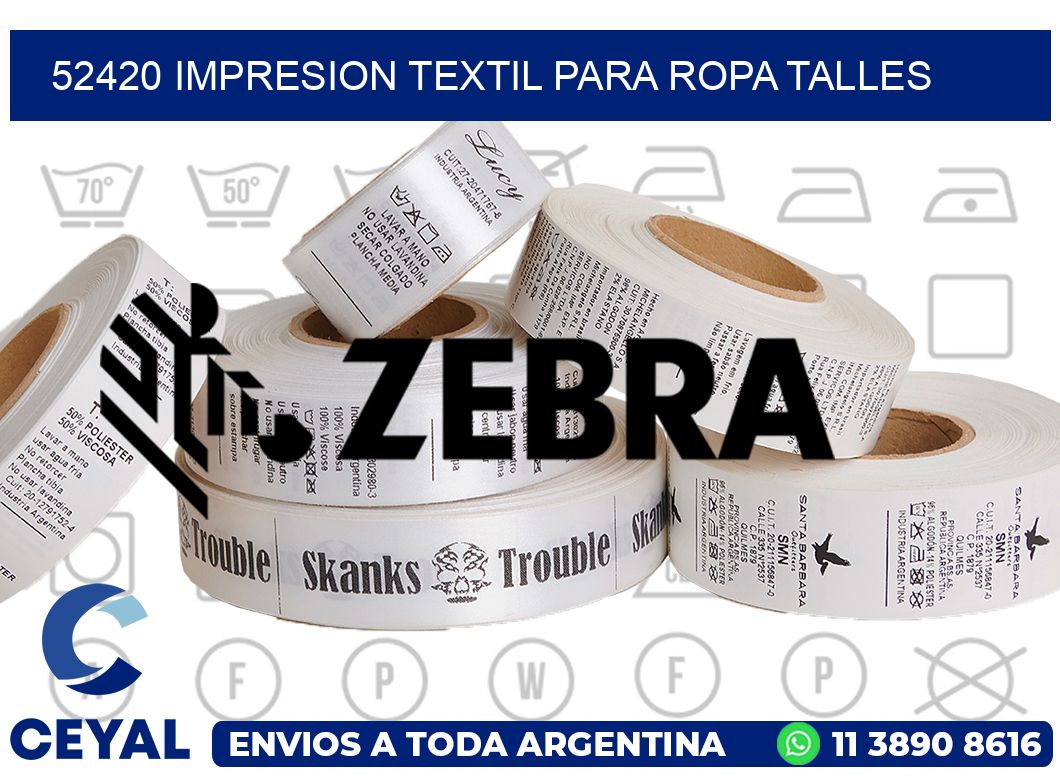 52420 IMPRESION TEXTIL PARA ROPA TALLES