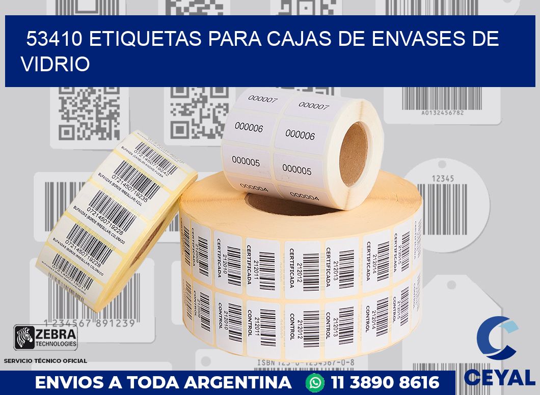53410 ETIQUETAS PARA CAJAS DE ENVASES DE VIDRIO